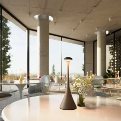 Nudrop LED-bordlampe, batteri, IP54, grafitgrå