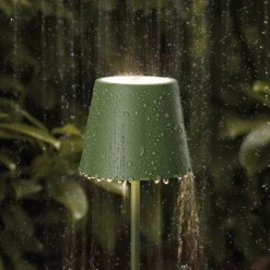 Nuindie LED genopladelig bordlampe, USB-C, grangrøn, IP54, dæmpbar