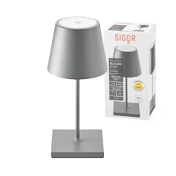 Nuindie mini LED genopladelig bordlampe, USB, grafit, IP54, dæmpbar