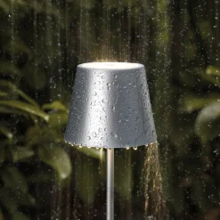 Nuindie mini LED genopladelig bordlampe, Easy Connect, sølv, dæmpbar.