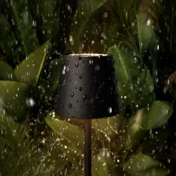 Nuindie pocket LED genopladelig bordlampe, sort, IP54, dæmpbar