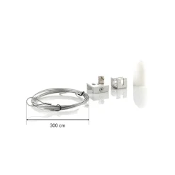 Ophængningssæt til Noa 3-faset skinne, 300 cm hvid