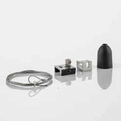 Ophængningssæt til Noa 3-faset skinne, 150 cm sort