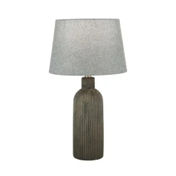 Orchid bordlampe, brun/grå, højde 53,5 cm, keramik/lin