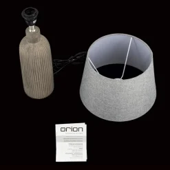 Orchid bordlampe, brun/grå, højde 53,5 cm, keramik/lin