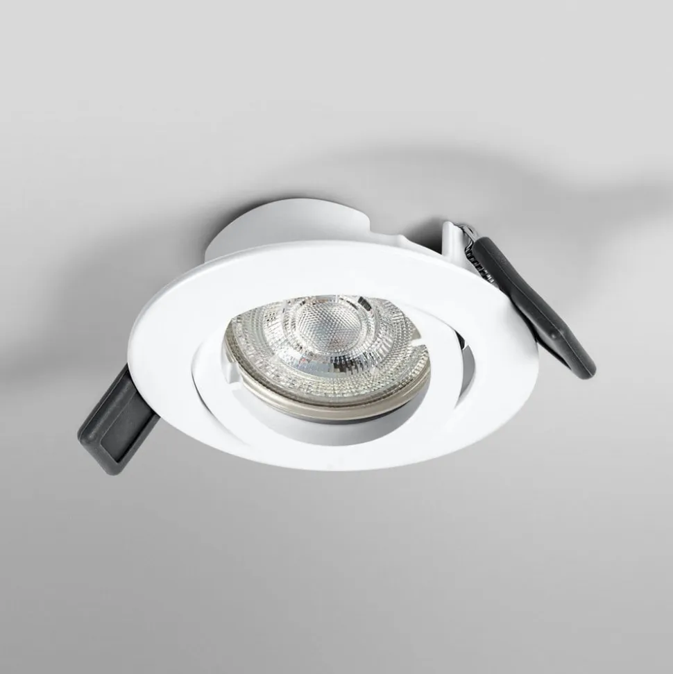 OSRAM indbygningsspot, Ø 9 cm, hvid, metal, GU10-LED, 2.700 K