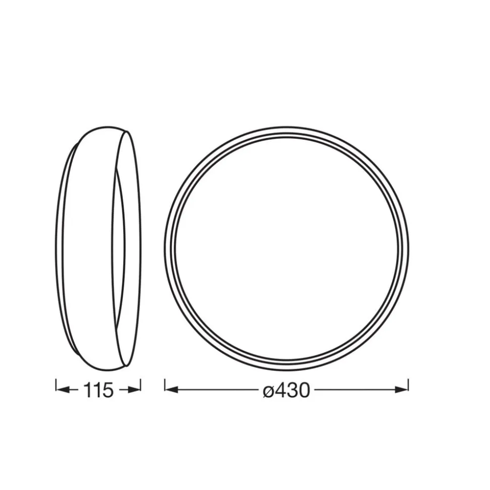 OSRAM LED-loftlampe ORBIS LIVIA, Ø 43 cm, grå, metal, dæmpbar