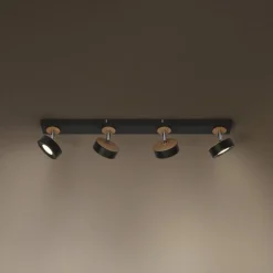 OSRAM LED-loftspot PLUTO, sort, 4 spots, 3.000 K