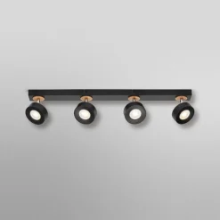 OSRAM LED-loftspot PLUTO, sort, 4 spots, 3.000 K