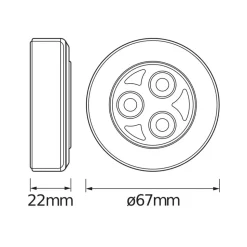 OSRAM LED-møbellampe DOT-IT-CLASSIC, sølv, batteri, dæmpbar
