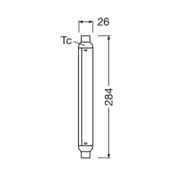 OSRAM LED-pærerør S15, S19, 28,4 cm, 7 W, 2.700 K