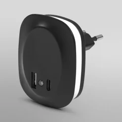 OSRAM LED-stikkontakt-natlampe LUNETTA EDGE, sort Sensor