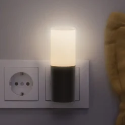 OSRAM LED-stikkontakt-natlampe LUNETTA FLARE sort Sensor