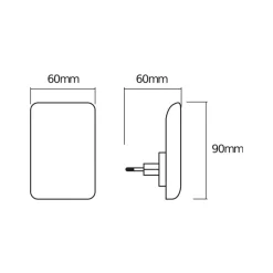 OSRAM LED-stikkontakt-natlampe LUNETTA GLOW hvid plast