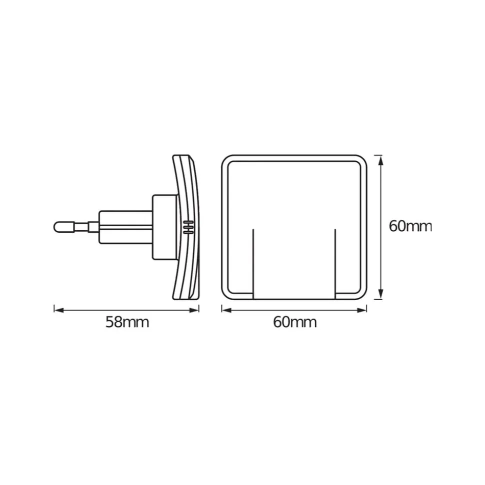 OSRAM LED-stikkontaktnattelys LUNETTA SLIM, hvid, indirekte