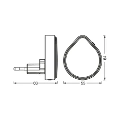 OSRAM LED-stikkontaktnattelys LUNETTA RAINDROP, sensor, dæmpbar