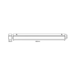 OSRAM LED-væglampe SQUARE, hvid, længde 60 cm, CCT, IP44