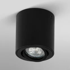 OSRAM loftspot ROUND, sort, Ø 8 cm, metal, GU10