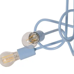 Oxford loftlampe, lyseblå, Ø 47 cm, metal, 5 lyskilder