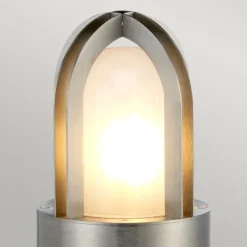 Paignton sokkellampe af rustfrit stål, sølv