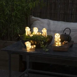 Pandabjørn LED-lysfigur, 5 stk som kæde