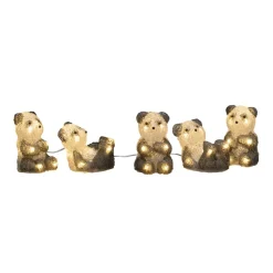 Pandabjørn LED-lysfigur, 5 stk som kæde