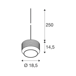 Pantilo Rope 19 hængelampe, brun/amber/guld, glas, Ø 19 cm