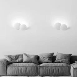 Patra væglampe, 2 lyskilder, 34 cm bred, hvid, gips, GX53