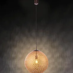 Paul Neuhaus Greta hængelampe, Ø 40 cm, guldfarvet, metal