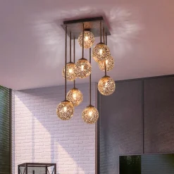 Paul Neuhaus Greta loftlampe, 55 cm, 9 lyskilder, metal, G9