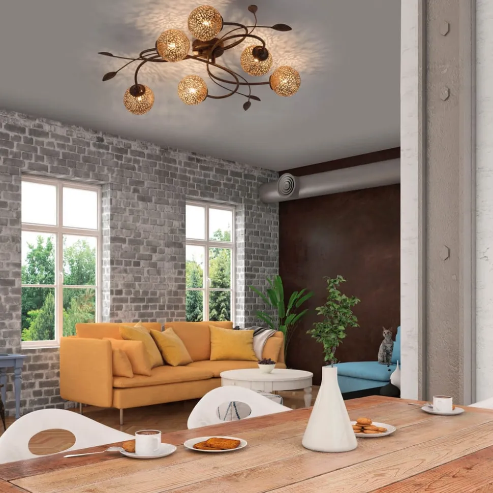 Paul Neuhaus Greta loftlampe, 65 cm, 6 lyskilder, metal, G9