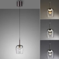 Paul Neuhaus Hængelampe Q-Kon sølvfarvet Ø 21 cm