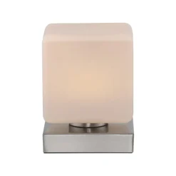 Paul Neuhaus LED-bordlampe Dadoa, stål, glas, dæmpbar