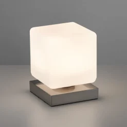 Paul Neuhaus LED-bordlampe Dadoa, stål, glas, dæmpbar