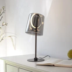 Paul Neuhaus LED-bordlampe Zula, røggrå, højde 42 cm