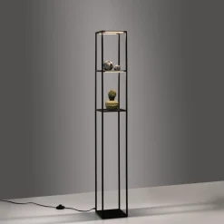 Paul Neuhaus LED-gulvlampe Contura, sort, metal, 140 cm