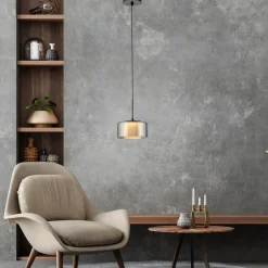 Paul Neuhaus LED-hængelampe Rika, Ø 15 cm, glas, dæmpbar