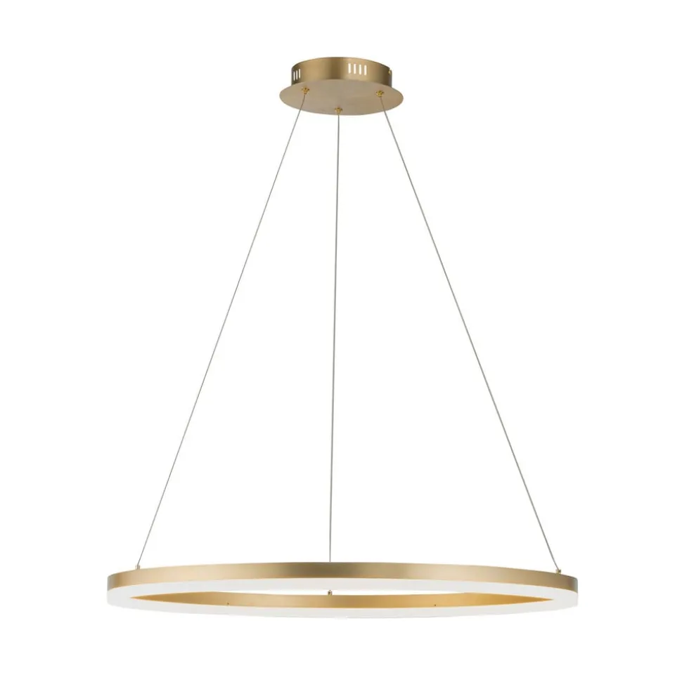 Paul Neuhaus LED-hængelampe Titus, Ø 80 cm, messing, dæmpbar