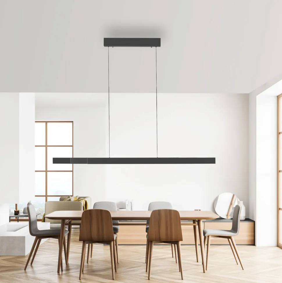 Paul Neuhaus LED-hængelampe Adriana Square, grå, op/ned