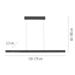 Paul Neuhaus LED-hængelampe Adriana Square, grå, op/ned