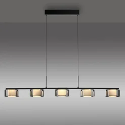 Paul Neuhaus LED-hængelampe Rika, 119 cm, glas, dæmpbar