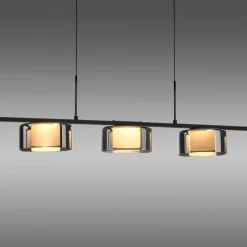 Paul Neuhaus LED-hængelampe Rika, 119 cm, glas, dæmpbar