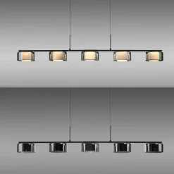 Paul Neuhaus LED-hængelampe Rika, 119 cm, glas, dæmpbar