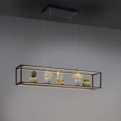Paul Neuhaus LED-hængelampe Contura, sort, 105 cm