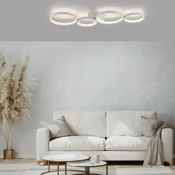 Paul Neuhaus LED-loftlampe Kiringe, hvid, metal, dæmpbar