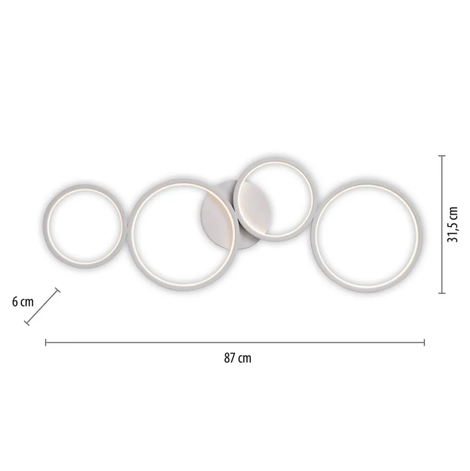 Paul Neuhaus LED-loftlampe Kiringe, hvid, metal, dæmpbar