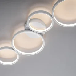 Paul Neuhaus LED-loftlampe Kiringe, hvid, metal, dæmpbar