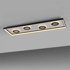 Paul Neuhaus LED-loftlampe Dune, 100 cm, sort, CCT, dæmpbar.