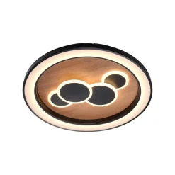 Paul Neuhaus LED-loftlampe Eliza, olieret eg, Ø 60 cm