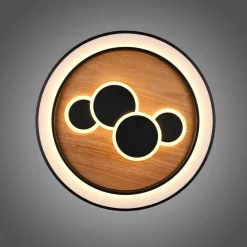 Paul Neuhaus LED-loftlampe Eliza, olieret eg, Ø 60 cm